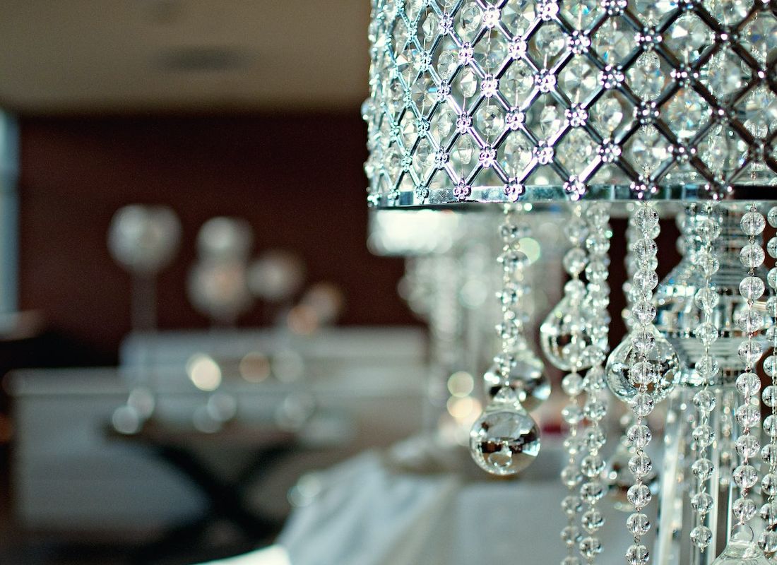 Arandela de cristal na decoração