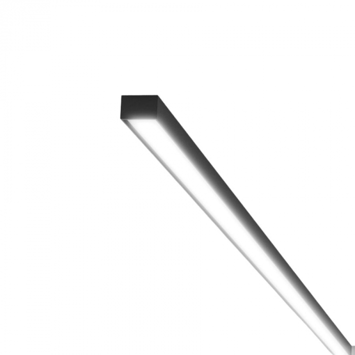 Canaleta de LED de sobrepor preta Canaleta de LED de sobrepor preta